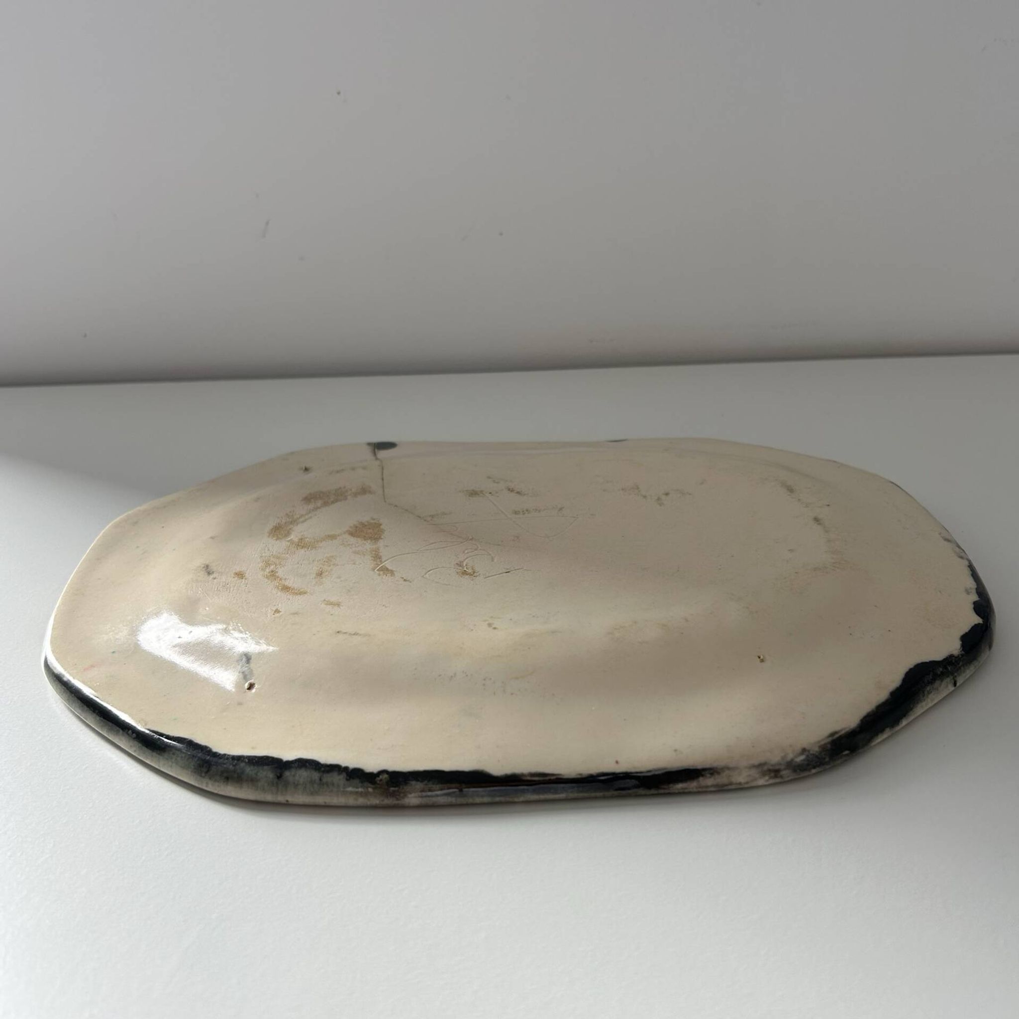 Decorative fish plate signed