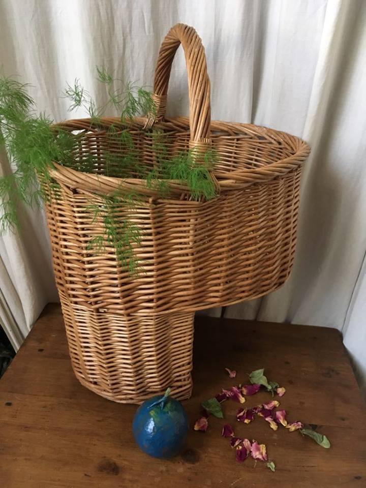 Staircase handcrafted wicker basket