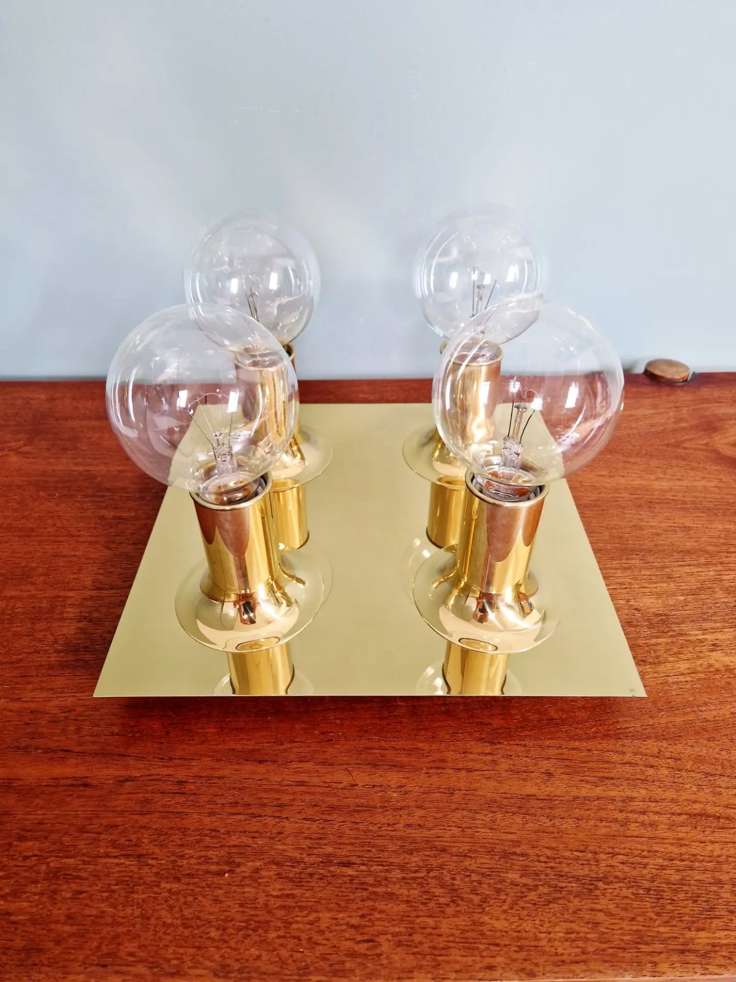 Tubular ceiling light in brass, Cosack Leuchten, 1970