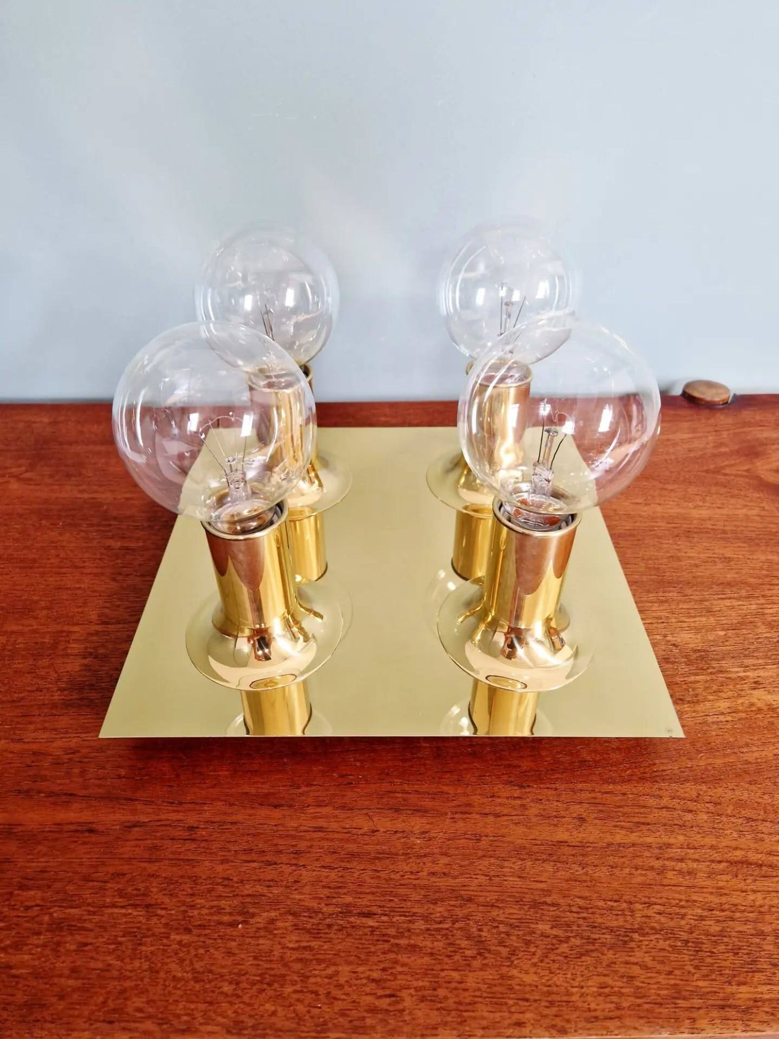 Tubular ceiling light in brass, Cosack Leuchten, 1970