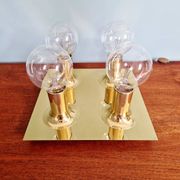 Tubular ceiling light in brass, Cosack Leuchten, 1970