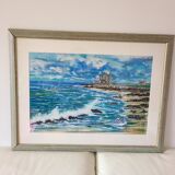 Pastel ancien Quiberon signé