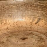 Quadripod chair with round seat and small back in natural monoxyl mango wood