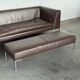 B&B Italia sofa “Charles” Leather Sofa with Matching Ottoma