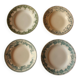 Set of 4 mismatched soup plates Terre de fer