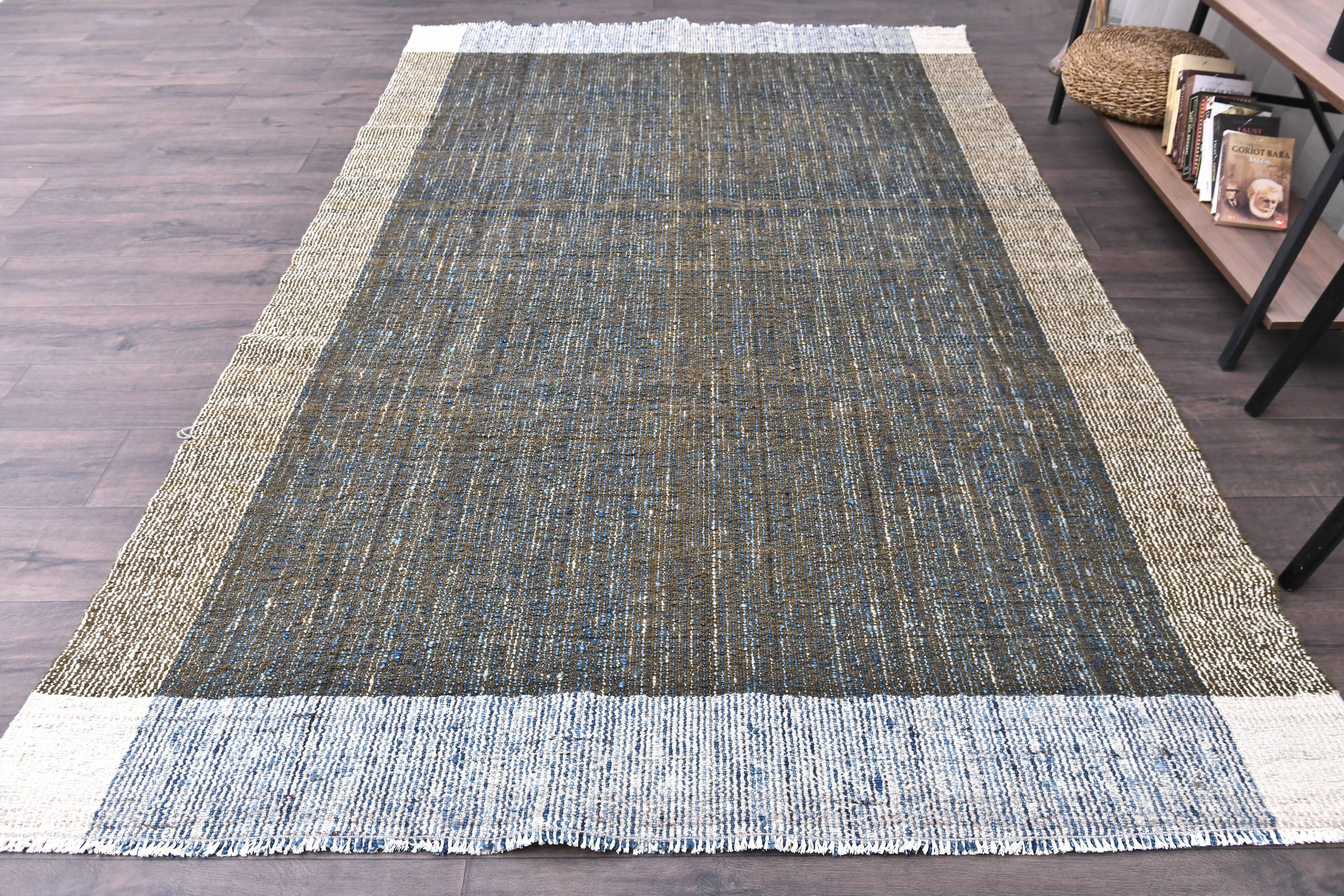 Tapis kilim en laine Kilim Tapi 290x190 cm - Vert Armée, Bleu