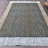 Tapis kilim en laine Kilim Tapi 290x190 cm - Vert Armée, Bleu