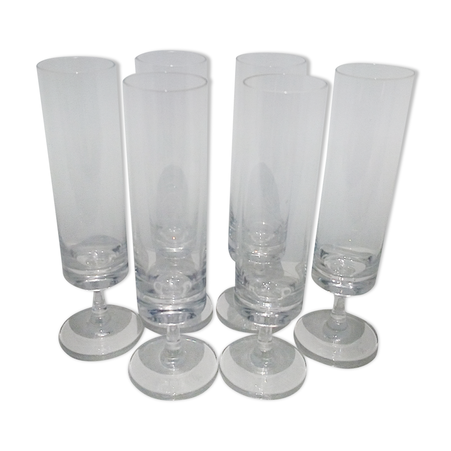 Set of 6 crystal flutes
