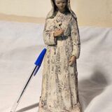 Painted terracotta holy virgin statue