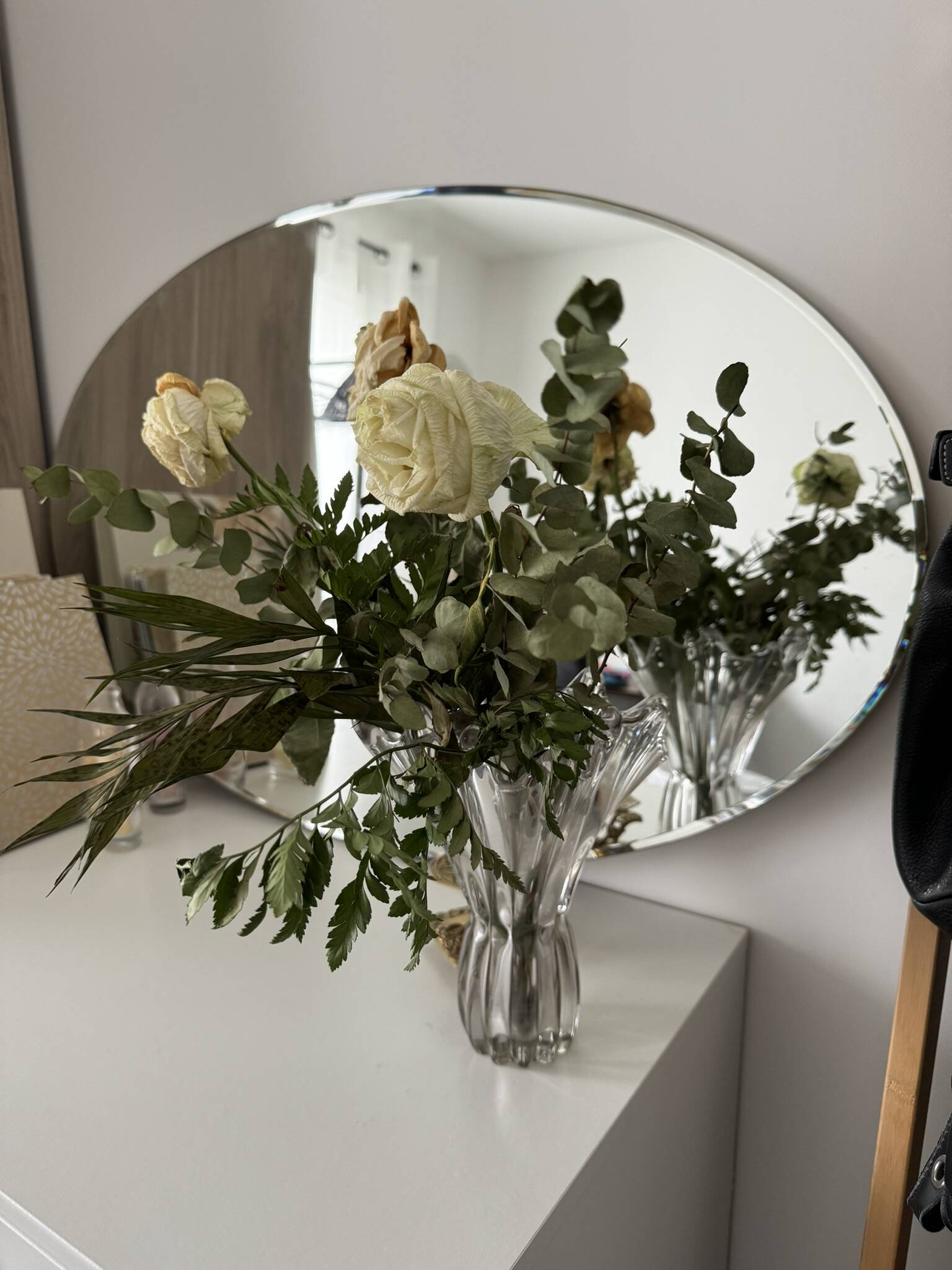 Large vintage beveled mirror