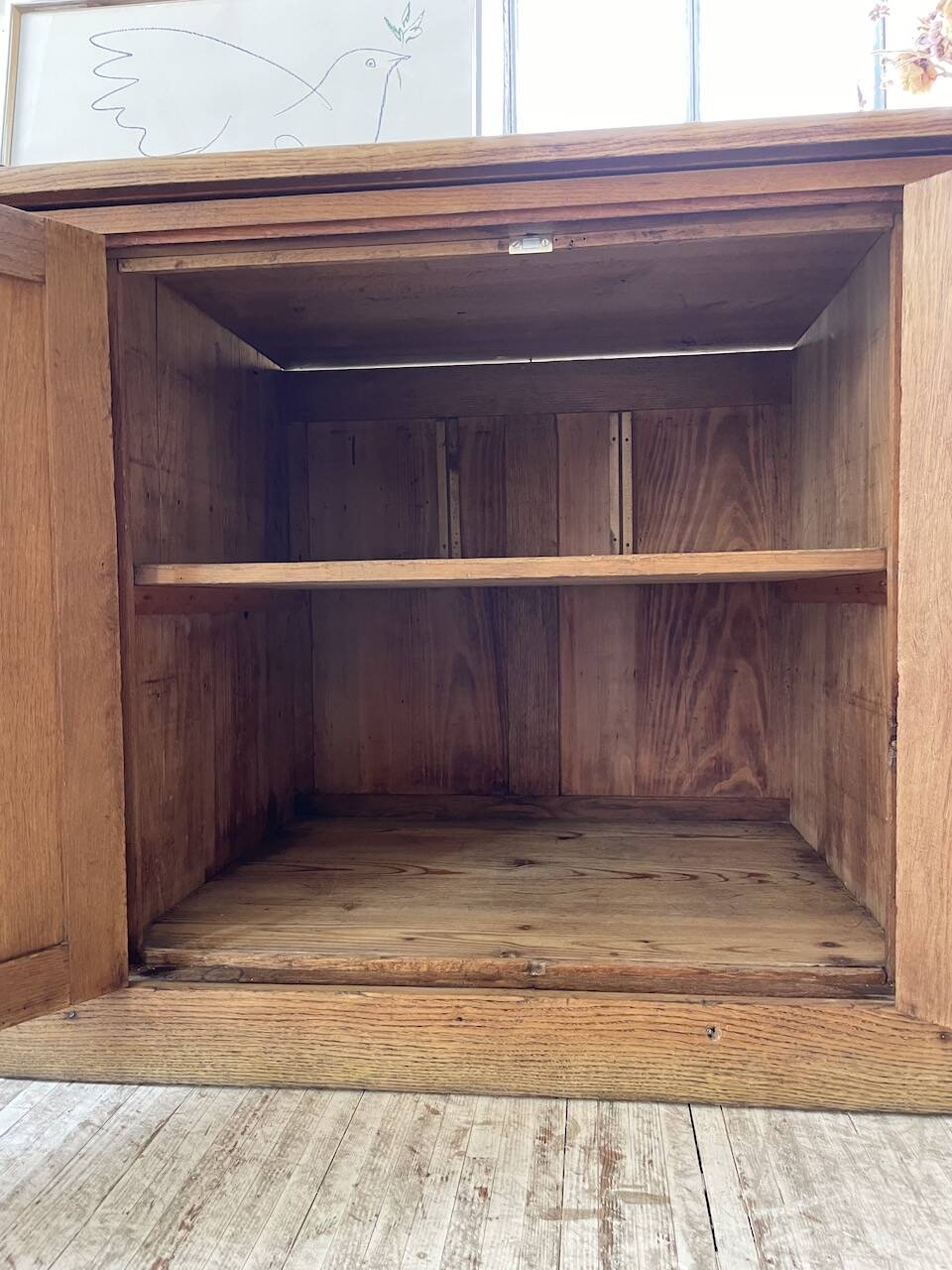 XXL solid oak counter sideboard