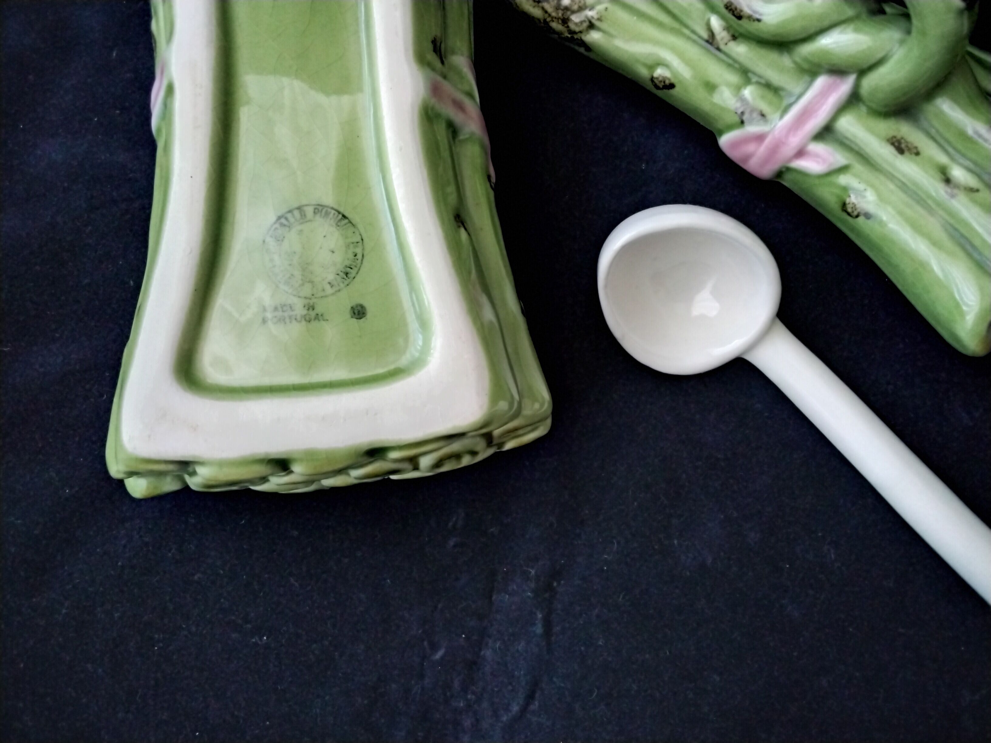 Asparagus set flat + ceramic saucepan Portuguese made