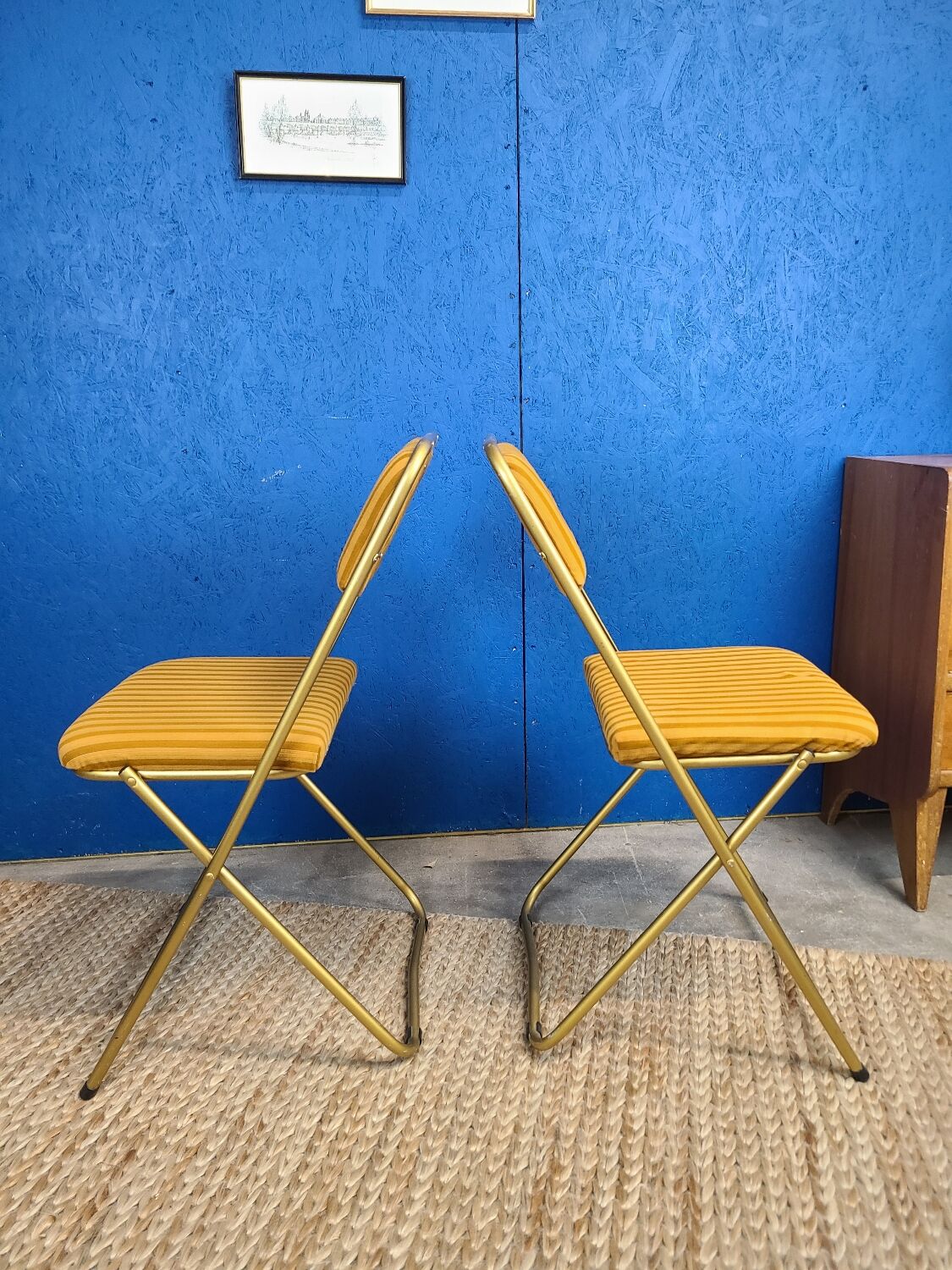 Vintage folding chair lafuma circa 1970