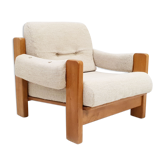 Fauteuil en laine et pin, 1960