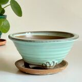 Vintage ceramic tripod pot and saucer