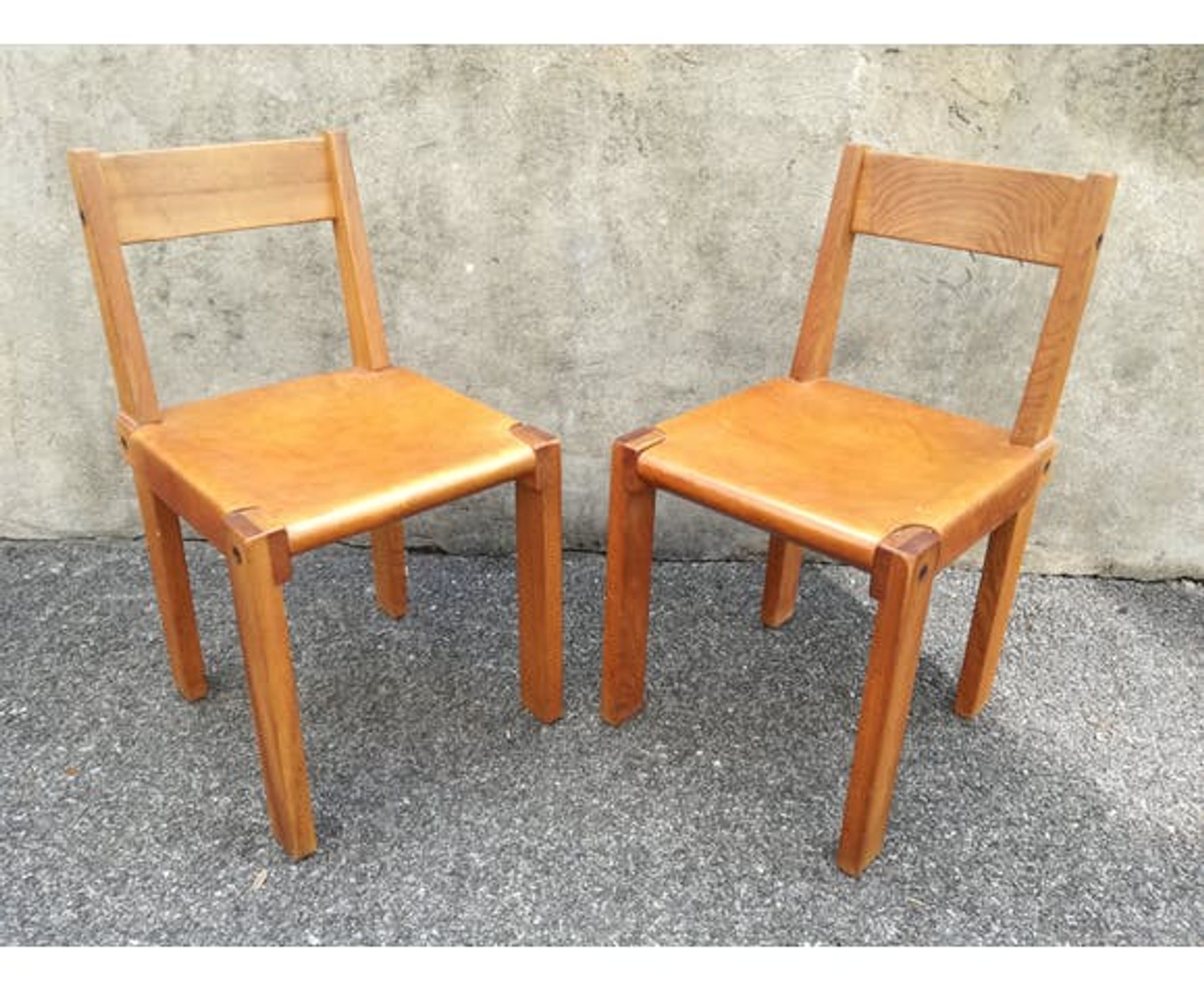 Paire de chaises S24 par Pierre Chapo 1960
