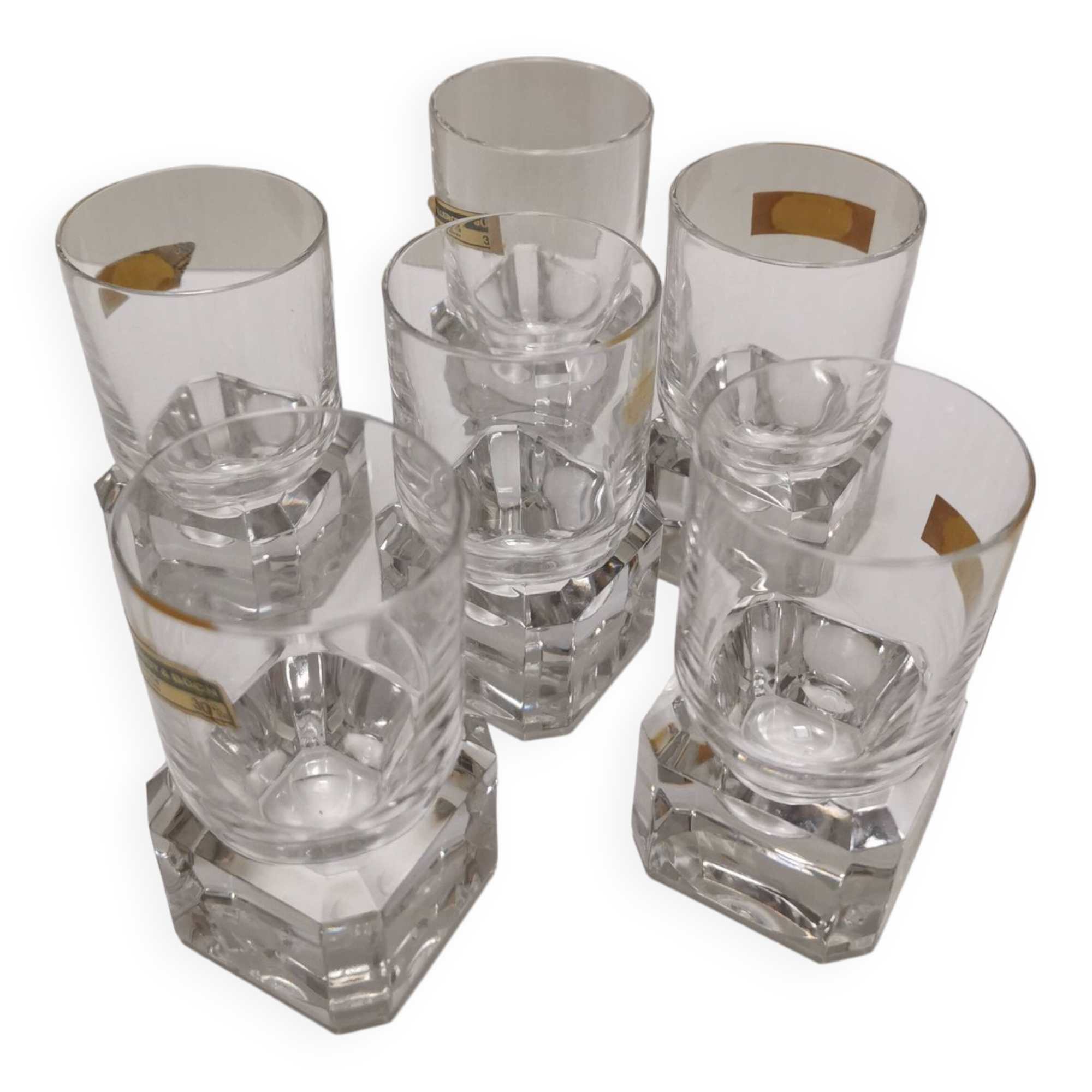 6 crystal digestive glasses