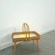 Rattan vintage tray on legs with yellow formica, fruit basket