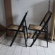 Paire de chaises pliantes bois et cannage