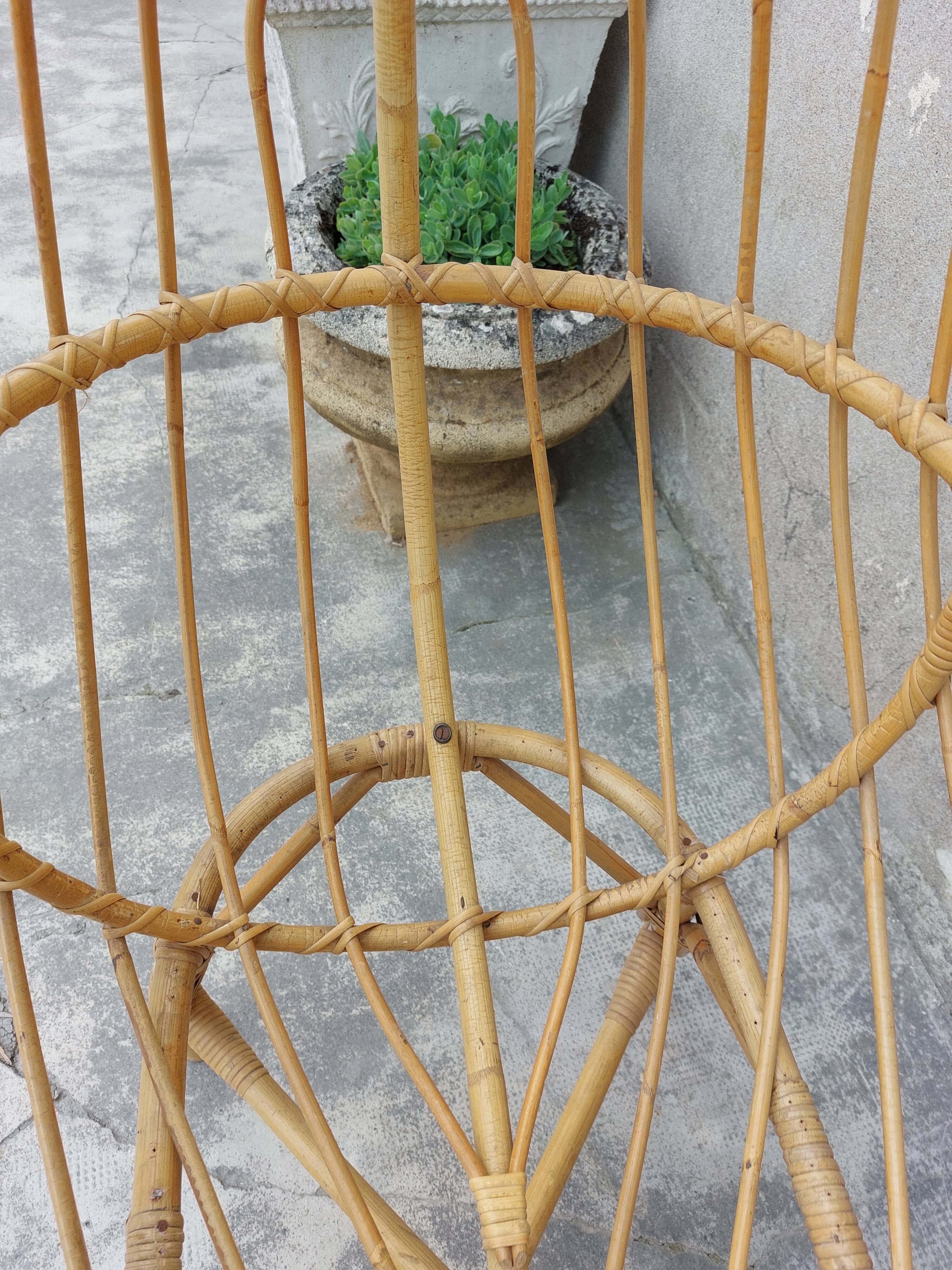 Vintage rattan cradle 1950