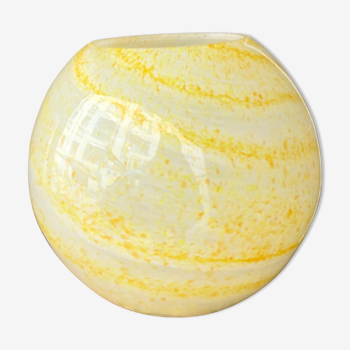 Glass ball vase of Clichy yellow pop