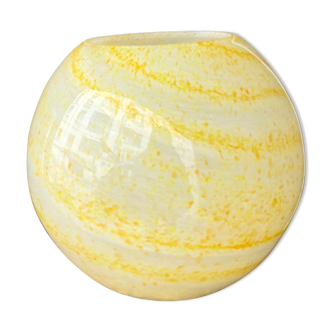 Glass ball vase of Clichy yellow pop