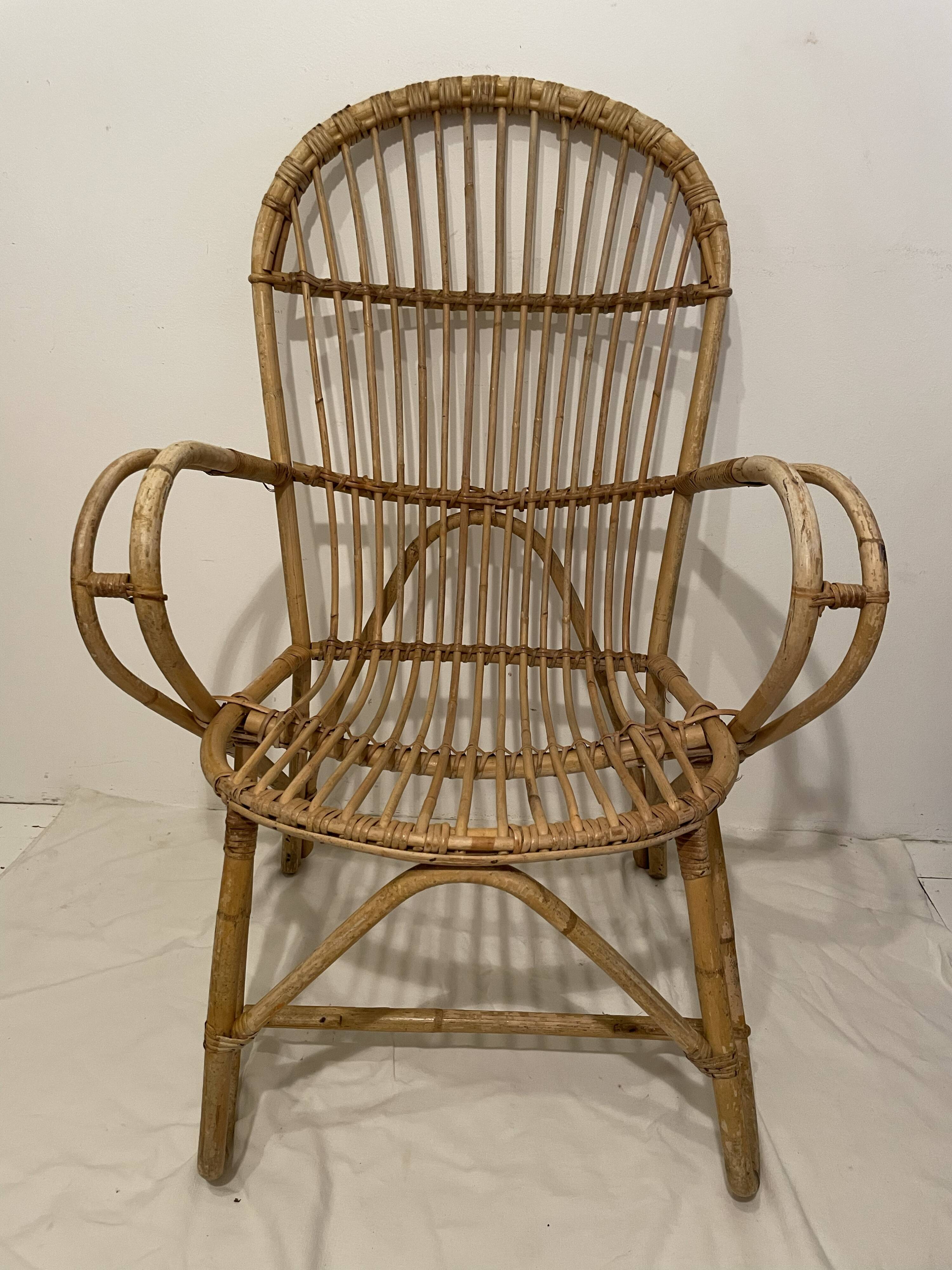 Rattan armchair