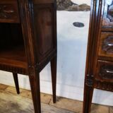 Louis XVI style walnut bedside pair