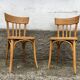Pair of bentwood curved wooden bistro chairs