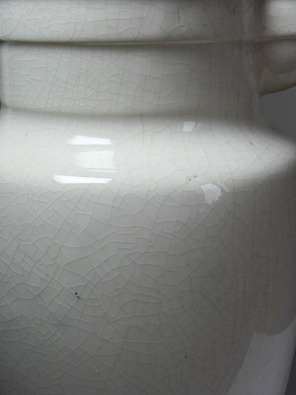 Broc de toilette Art déco ancien en faïence craquelée