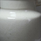 Large Art Deco toilet bowl, antique cracked faience.