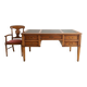Office set and chair in cherry wood, antique style.