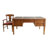 Ensemble bureau et fauteuil en merisier style ancien