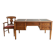 Office set and chair in cherry wood, antique style.
