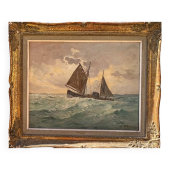 Calutier on the high seas, original canvas