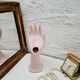Powder pink hand ring size