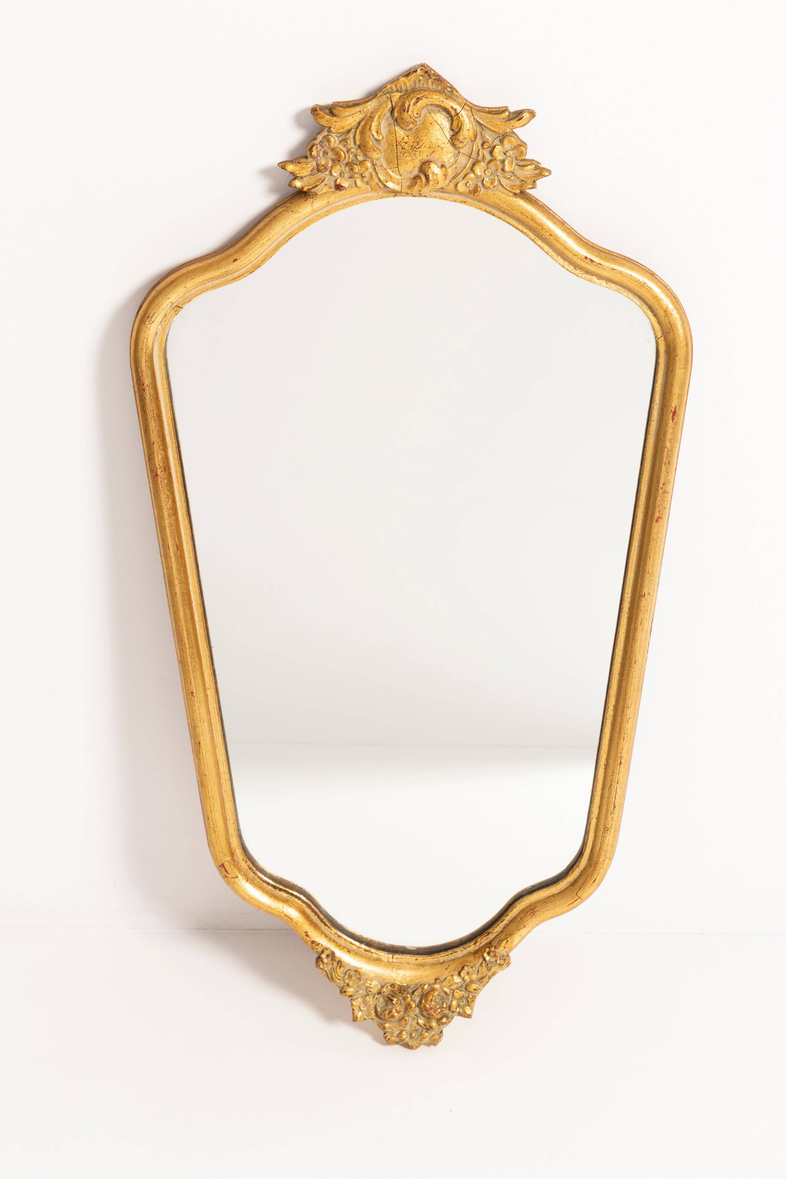 Miroir décoratif en bois doré, Italie, années 1960