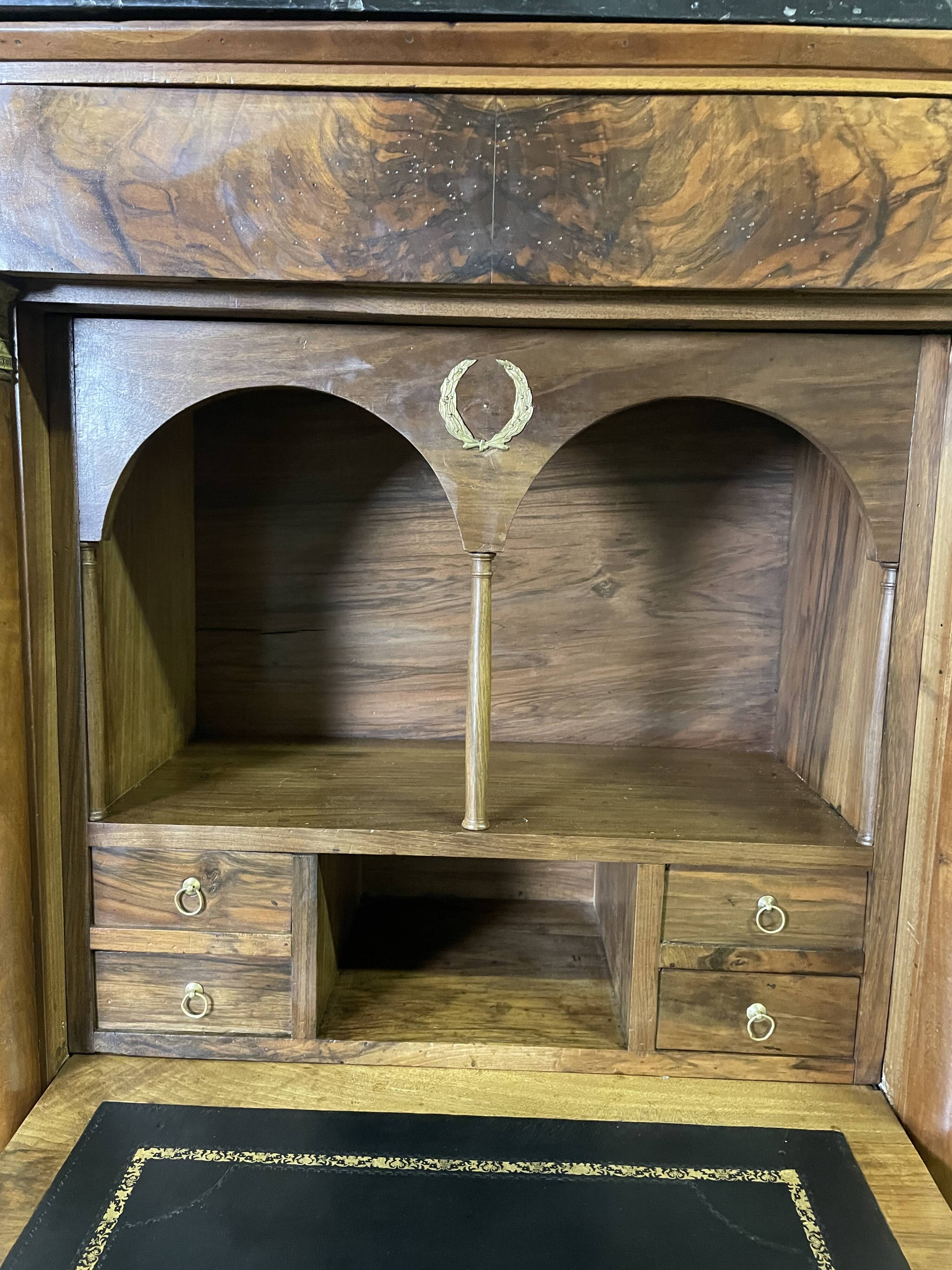 Empire period walnut secretary