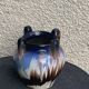Amphora vase in mixed earth, shades of blue, beige and white, pottery, vintage