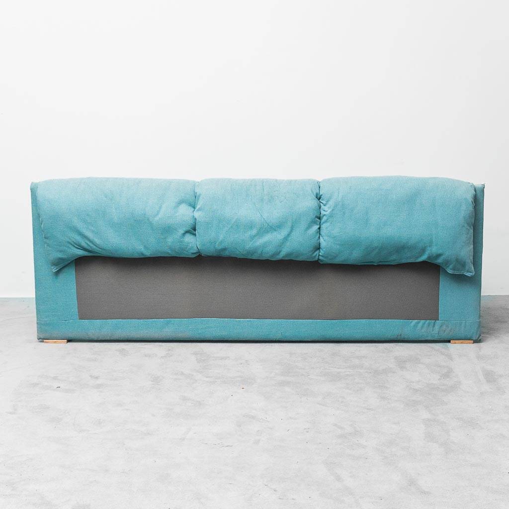 3-seater fabric sofa in Alvar Aalto style, bent wood, 1970s vintage modernism