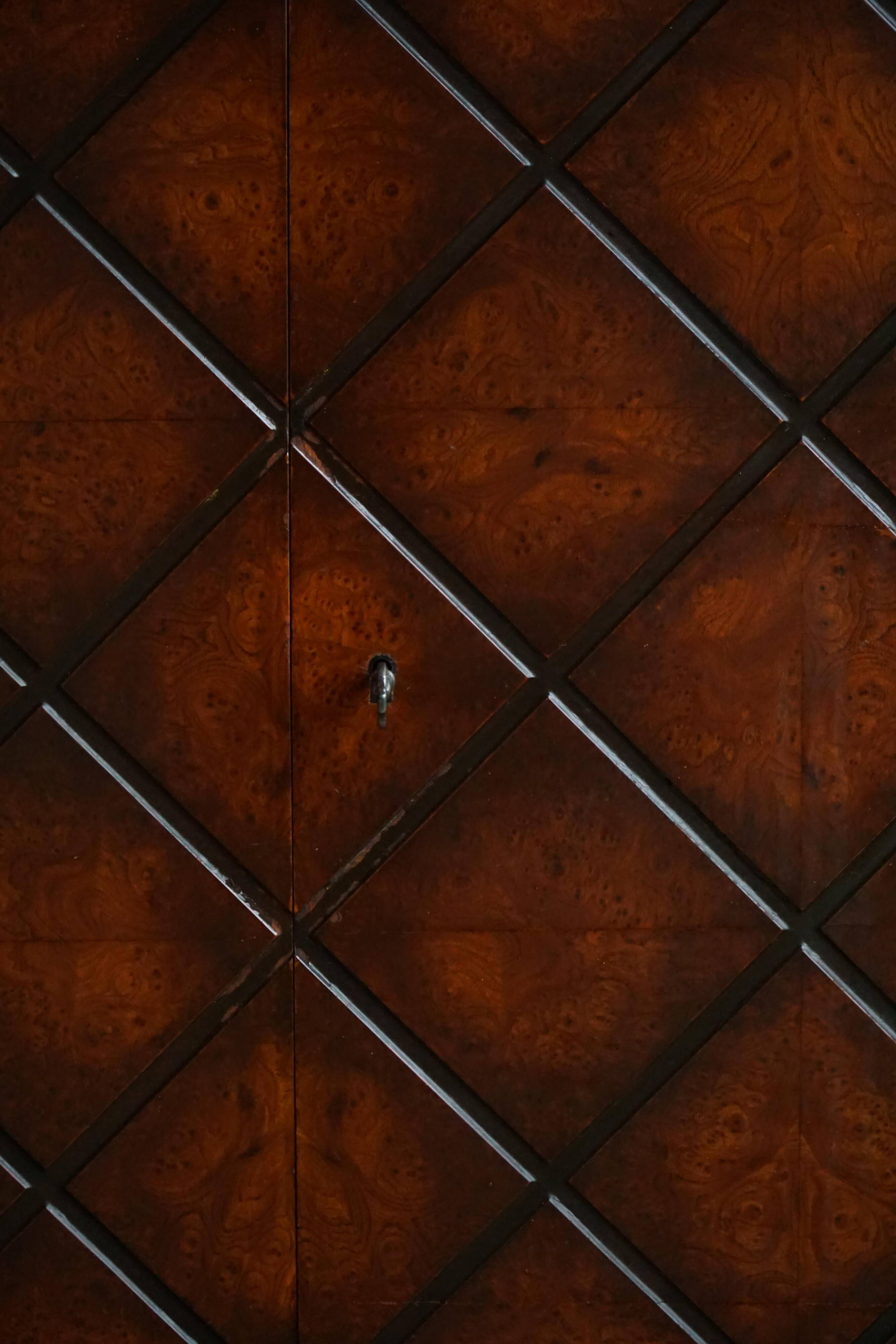 Swedish Grace, Geometric Oak Armoire, Thysells Furniture, Art Deco, 1940s