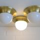 Ceiling Lights Set of 3 Mushroom Lamp Vintage Brass Sconces Space Age Style