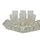 Art Deco vodka shot glasses from Hortensja Glassworks, Poland, 1950s, set of 7