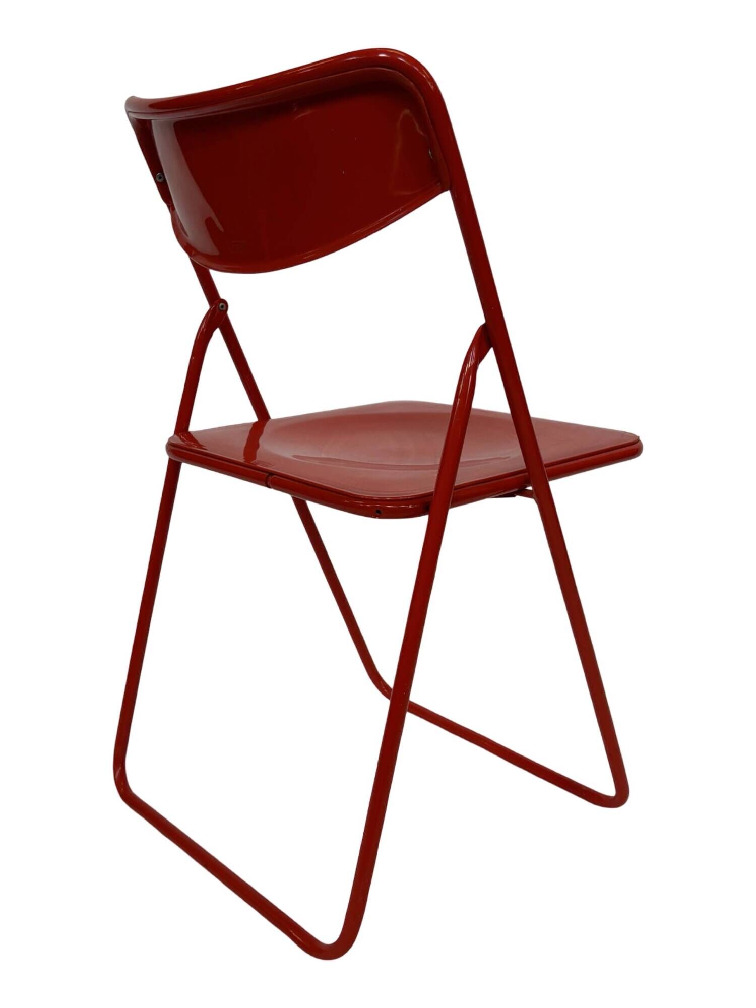 Vintage TED Folding Chair Design by Niels Gammelgaard 1980s Ikea in Red