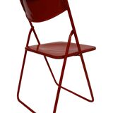 Vintage TED Folding Chair Design by Niels Gammelgaard 1980s Ikea in Red