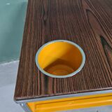 Vintage Design Wengé And Metal Side Table