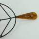 Danish modern leaf-shaped coaster metal and leather 1950s 60s