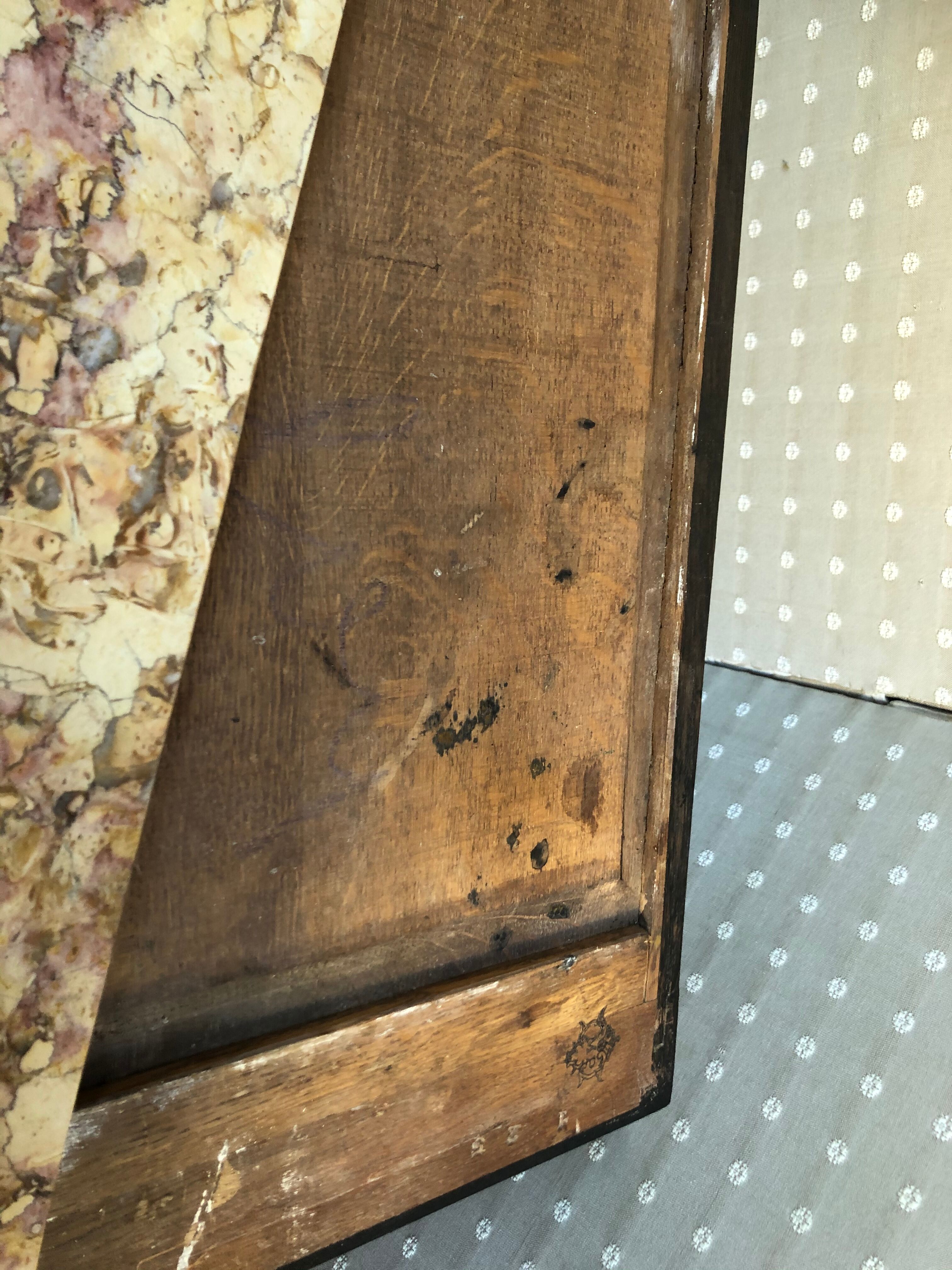 Chest of drawers "tomb" patinated black regency style