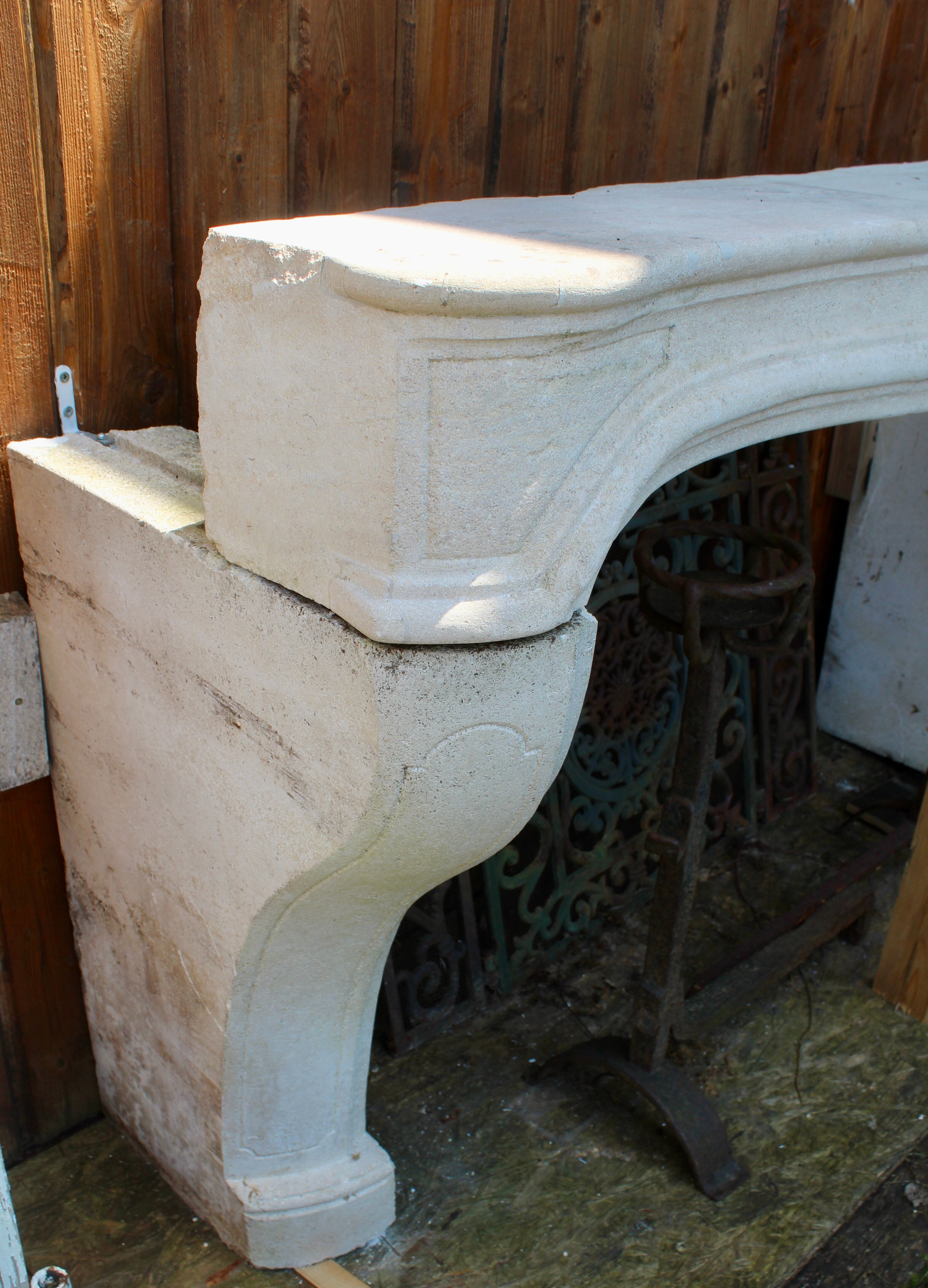 Old stone fireplace of massangis burgundy