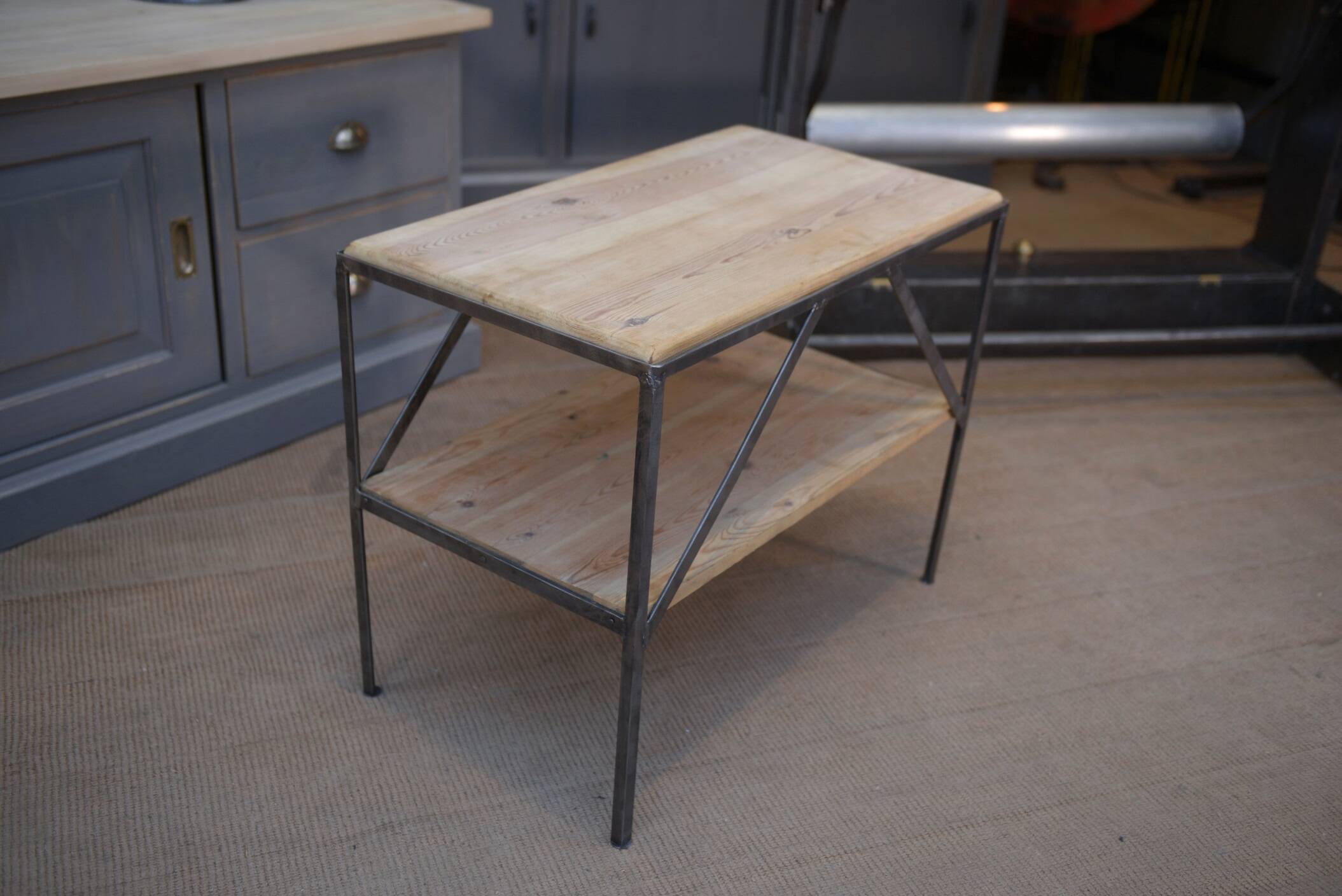 Small industrial side table 1970s